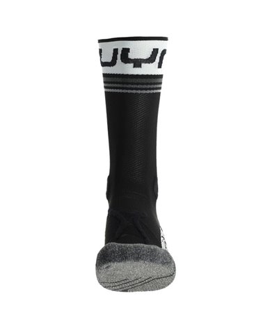UYN Runner's One Mid Men's Running Socks, Black/White
