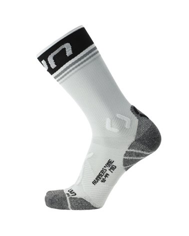 UYN Runner's One Mid Men's Running Socks, White/Black