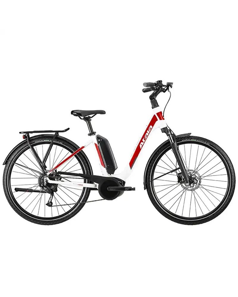 Atala e-Bike B-Easy A6.4 Shimano Altus 9V Bosch Active Plus 400Wh, Bianco/Rosso Scuro