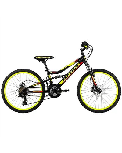 Atala Storm 24" MD Shimano Tourney 21V, Nero/Giallo/Rosso Opaco