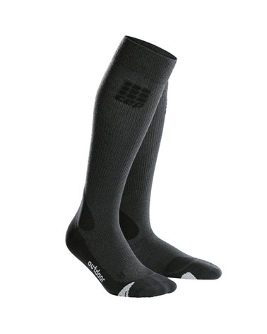 Cep senderismo Merino calcetines compresión hombres trekking, gris / negro