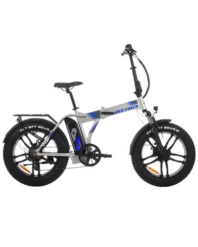Atala e-Bike Pieghevole Extrafolding 5.6 Shimano Tourney 7V Ananda 474Wh, Argento/Blu Lucido