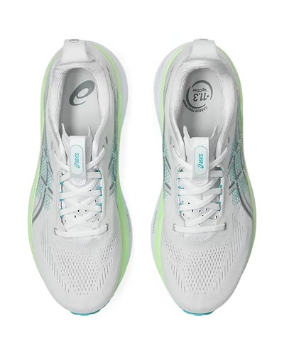Asics Gel-Kayano 33 Men's Running Shoes, White/Energy Aqua
