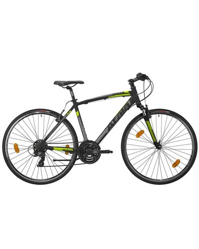 Atala North Black FS Uomo Shimano Tourney 21V, Nero/Giallo Fluo Opaco