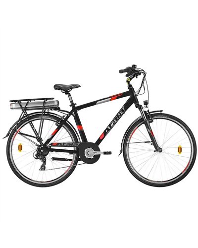 Atala e-Bike E-Run 7.1 FS 28" Gent Shimano Tourney 7sp EcoLogic 518Wh, Black/Neon Red Matt