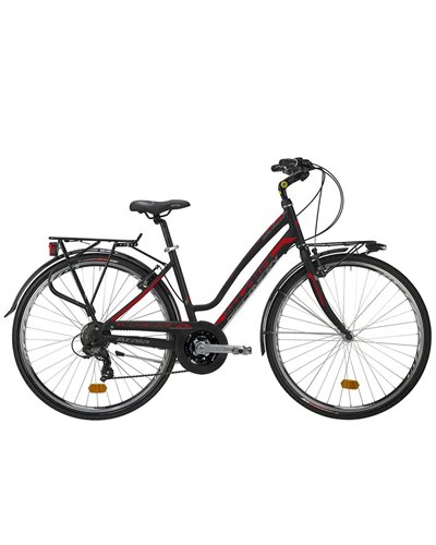 Atala Discovery Revo Lady Shimano Tourney 21sp, Black/Fluo Red Matt
