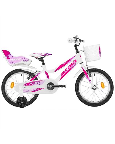 Atala Teddy Girl 16" 1v, Bianco/Fucsia