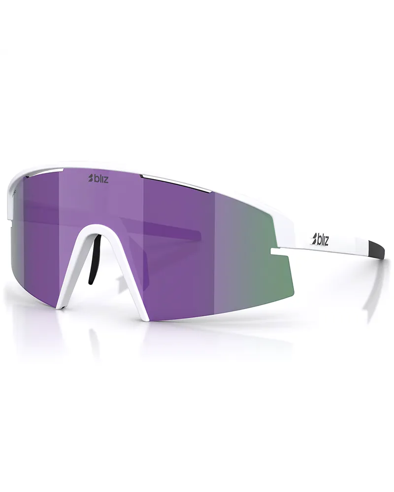 Bliz Occhiali P006 Small Bianco Opaco/Fumo-Viola Mirror