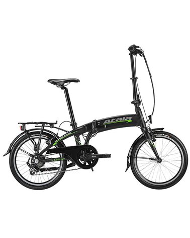 Atala e-Bike E-Folding 20" Shimano Tourney 7sp EcoLogic 313Wh, Black/Fluo Green Matt