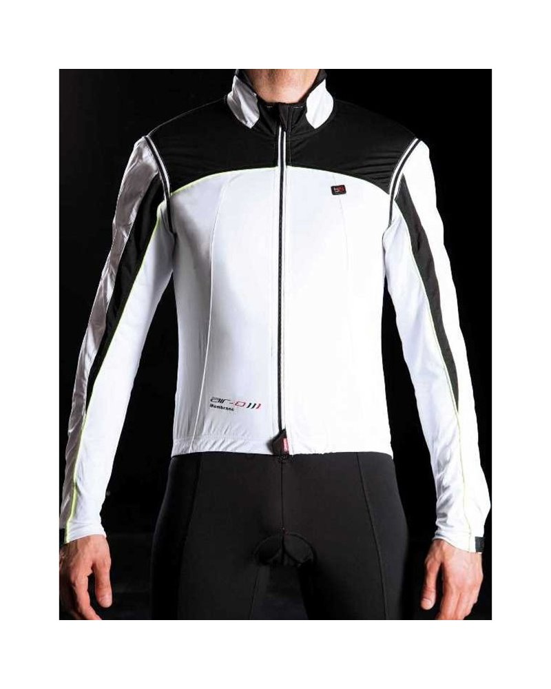 bi-bike DNA Classic impermeable impermeable chaqueta a prueba de viento ciclismo, blanco y negro