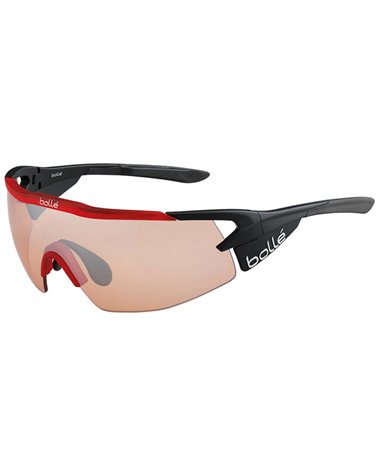Bollé Aeromax Cycling Glasses, Matte Black/Red - Photochromic Modulator Rose Gun Oleo AF Lens