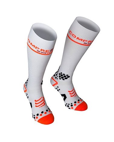 Compressport 3D Dots Socks Full Socks V2 XL Compression Socks, White