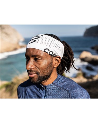 Compressport Headband On/Off 8 cm Seamless, White (One Size Fits All)