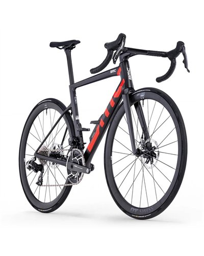 BMC Teammachine SLR01 One - Sram Red AXS 12v, Carbon/Neon Red MY26