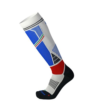 Mico M1 rendimiento esquí calcetines de esquí de peso medio, blanco