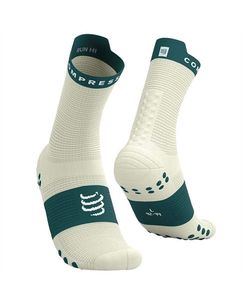 Compressport Pro Racing Socks V4.0 Run High Cut Calze a Compressione, Sugar/Storm