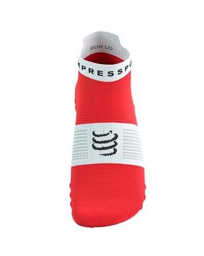 Compressport Pro Racing Socks V4.0 Run Low Cut Calze a Compressione, Rosso Fluo/Bianco