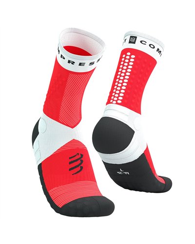 Compressport Ultra Trail Socks V2.0 Compression Socks, White/Fluo Red