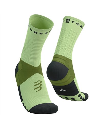 Compressport Ultra Trail Socks V2.0 Compression Socks, Woodbine/Shadow Lime