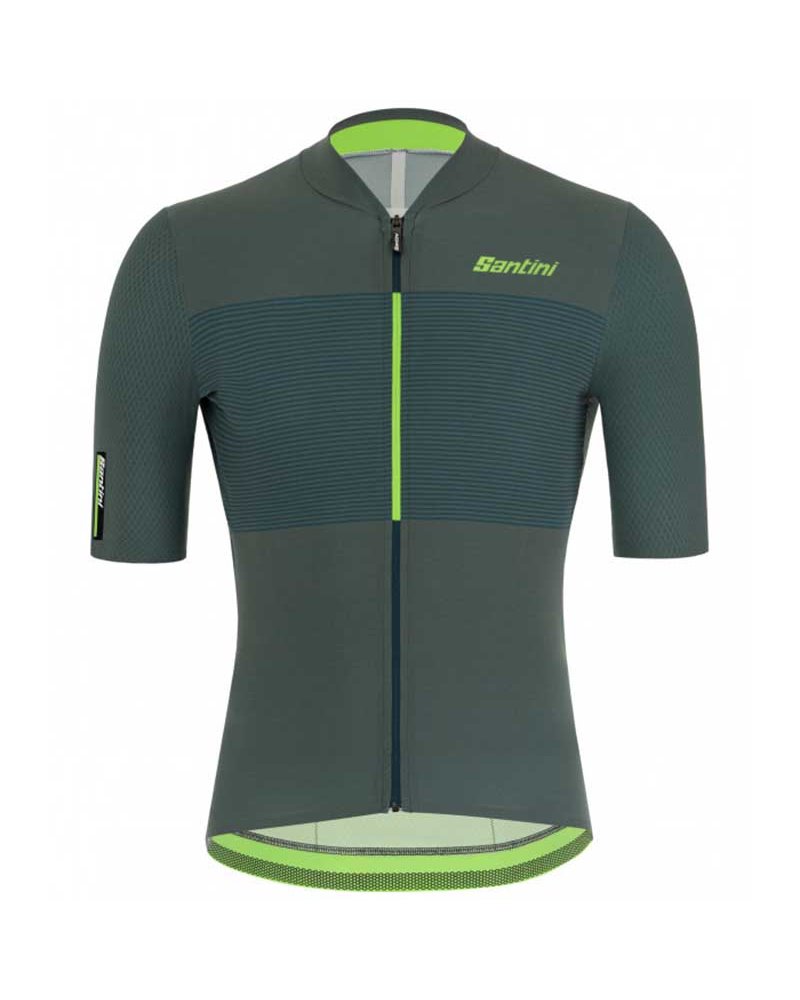 Santini Redux Istinto Men's Short Sleeve Cycling Jersey, Military Green