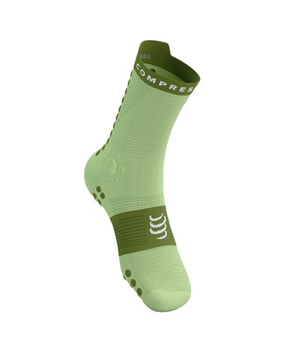 Compressport Pro Racing Socks V4.0 Trail Calze a Compressione, Shadow Lime/Woodbine