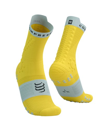 Compressport Pro Racing Socks V4.0 Trail Calze a Compressione, Maize/Dawn Blue