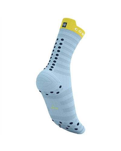 Compressport Pro Racing Socks V4.0 Ultralight Run High Cut Calze a Compressione, Cashmere Blue/Maize