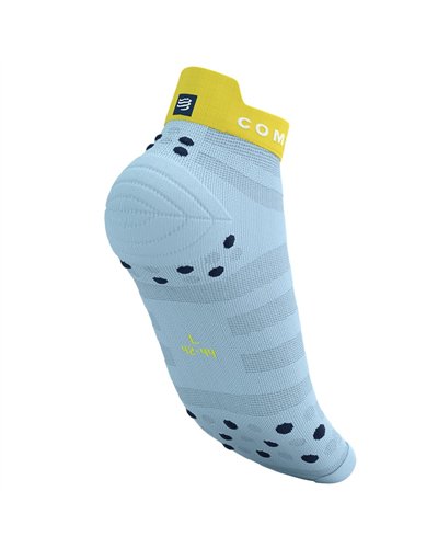 Compressport Pro Racing V4.0 Ultralight Run Low Cut Compression Socks, Cashmere Blue/Maize