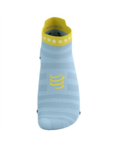 Compressport Pro Racing V4.0 Ultralight Run Low Cut Compression Socks, Cashmere Blue/Maize