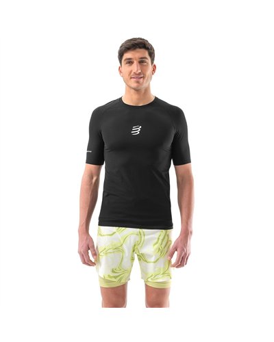 Compressport Trail Racing SS T-Shirt Men's Short Sleeve Trail Running Jersey, Black