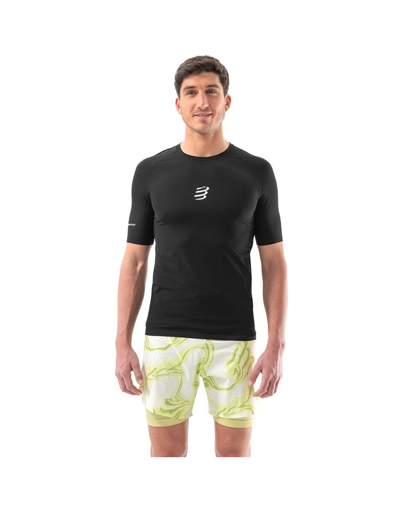 Compressport Trail Racing SS T-Shirt Men's Short Sleeve Trail Running Jersey, Black