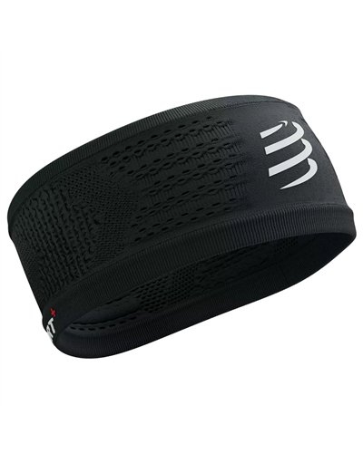 Compressport Headband On/Off 8 cm Seamless, Black/White (One Size Fits All)