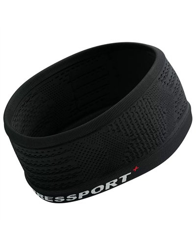 Compressport Headband On/Off 8 cm Seamless, Black/White (One Size Fits All)