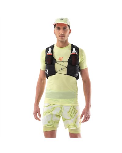 Compressport Ultrun Evo 10 Pack Hydration Trail Running Pack/Vest, Black (2 500 ml Ergo Flasks Included)