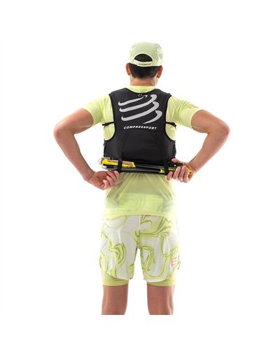Compressport Ultrun Evo 10 Pack Hydration Trail Running Pack/Vest, Black (2 500 ml Ergo Flasks Included)