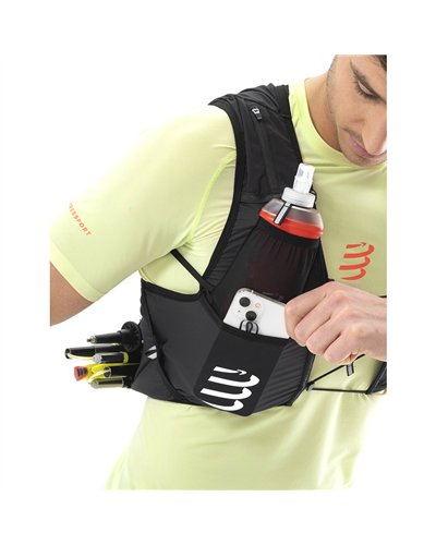 Compressport Ultrun Evo 10 Pack Hydration Trail Running Pack/Vest, Black (2 500 ml Ergo Flasks Included)