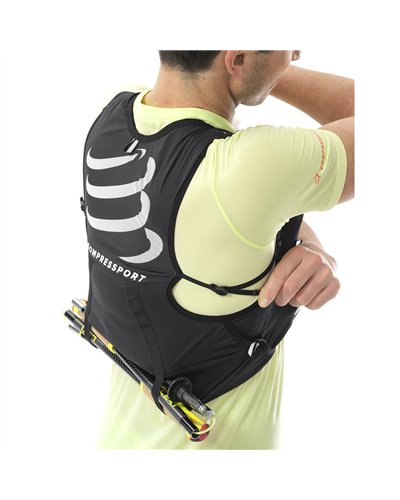 Compressport Ultrun Evo 10 Pack Hydration Trail Running Pack/Vest, Black (2 500 ml Ergo Flasks Included)