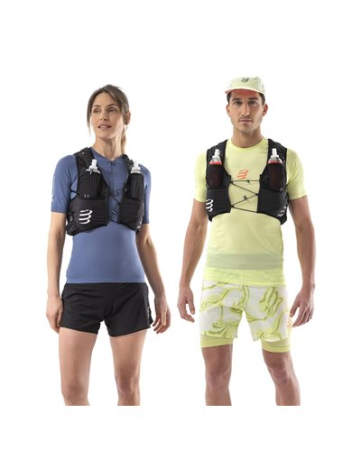 Compressport Ultrun Evo 10 Pack Hydration Trail Running Pack/Vest, Black (2 500 ml Ergo Flasks Included)