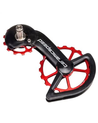 Ceramicspeed Gabbia Cambio Posteriore OSPW Pulegge Oversize 11v Shimano R8000/R9100, Rosso