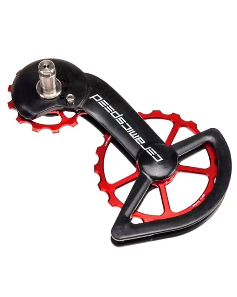 Ceramicspeed Rear Derailleur Cage OSPW Oversized Pulley Wheel Systems Shimano R8000/R9100 11v, Red