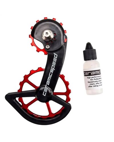 Ceramicspeed Gabbia Cambio Posteriore OSPW Pulegge Oversize 11v Shimano R8000/R9100, Rosso