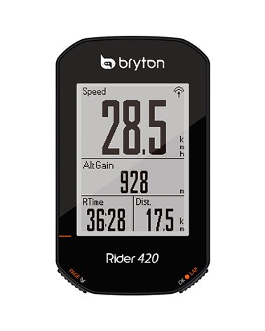 Bryton Rider 420E GPS Ciclocomputador, Negro