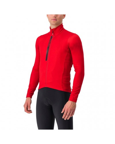 Castelli Entrata Thermal Men's Long Sleeve Cycling Jersey, Rich Red/Black