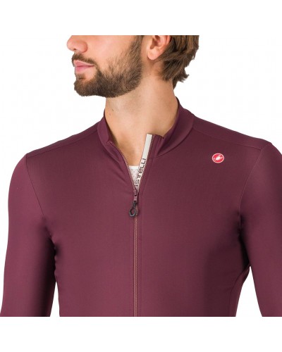 Castelli Espresso Thermal Maglia Maniche Lunghe Full Zip Uomo, Deep Bordeaux