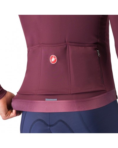Castelli Espresso Thermal Maglia Maniche Lunghe Full Zip Uomo, Deep Bordeaux
