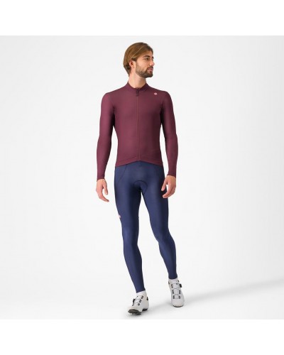 Castelli Espresso Thermal Maglia Maniche Lunghe Full Zip Uomo, Deep Bordeaux