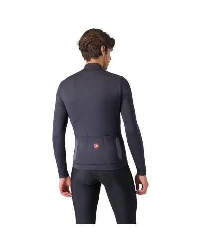 Castelli Puro 4 Men's Long Sleeve Cycling Jersey Full Zip, Dark Gray
