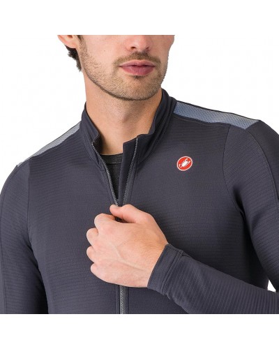 Castelli Puro 4 Maglia Maniche Lunghe Full Zip Uomo, Grigio Scuro