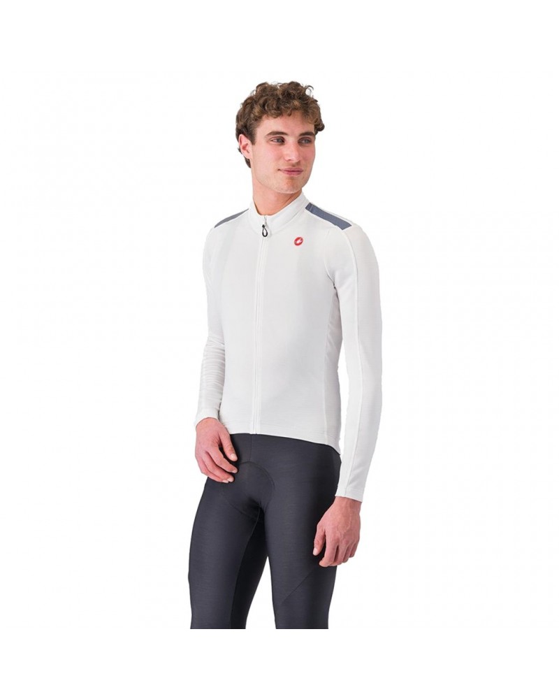 Castelli Puro 4 Men's Long Sleeve Cycling Jersey Full Zip, Ivory