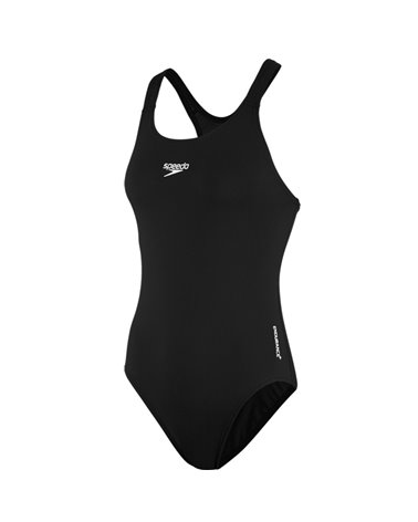 Speedo esencial resistencia + medallista traje de baño piscina femenina, negro